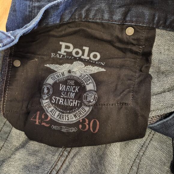 Polo Ralph Lauren The Varick Slim Straight 42X30 Medium Dark Wash Jeans - Picture 7 of 15